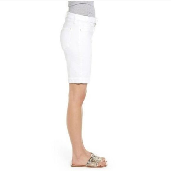 NWT JEN7 by 7 For All Mankind High Waist Denim Bermuda Shorts in White - Picture 11 of 11
